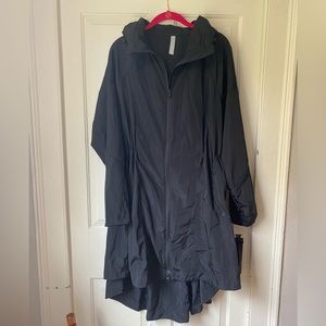 Athleta lightweight high-low coat, black, never worn.